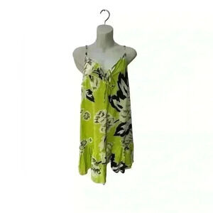 MAAJI Enchanted Mystery Print Cover-Up Dress
Sz Small Neon Yellow Ruffle Hem
